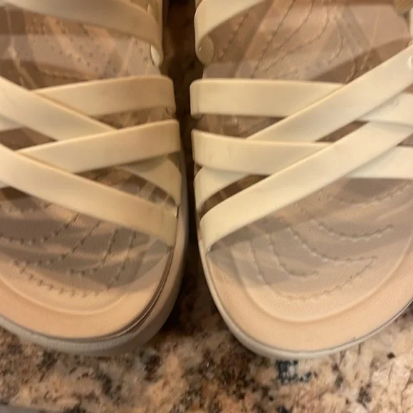 Women's Croc Brooklyn strappy Cream Platform Sandals. Worn a handful of times W8 - Picture 2 of 6